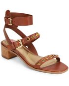 Isaac Mizrahi Stone Studded Leather Sandals - Lyst