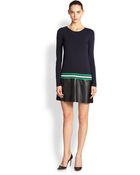 Bailey 44 Knit-Top Mixed-Media Dress - Lyst