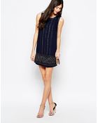 Aryn K. Sleeveless Shift Dress With Chain Print Detail - Lyst