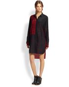 DKNY Silk Lace Patchwork Shirtdress - Lyst