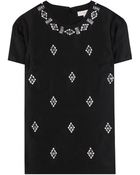 Tory Burch Vesper Embellished Silk Crepe De Chine Top - Lyst