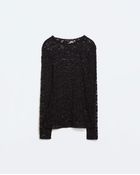 Zara Lace T-Shirt - Lyst