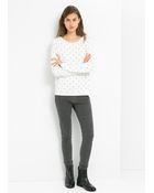 Mango Embossed Polka-Dot Sweater - Lyst