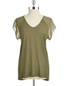 Two By Vince Camuto Short Sleeved V-Neck Top - Lyst