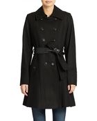 DKNY Belted Double-Breasted Coat - Lyst
