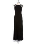 Patra Beaded Cap Sleeved Gown - Lyst