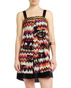 Missoni Black Contrast Print Pleated Dress - Lyst