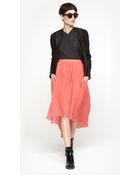 Carven Poppy Crepe Skirt - Lyst