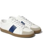 Saint Laurent Panelled Leather Sneakers - Lyst