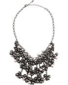Fragments Pearly Hematite Beaded Bib Necklace - Lyst