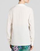 Escada Blouse Silk Vneck Long Sleeve - Lyst
