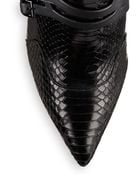 Pour La Victoire Neva Snake-Embossed Ankle Boots - Lyst