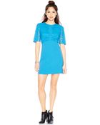 M.a.d.e Elbow Sleeves Lace Overlay Dress - Lyst