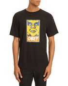 Obey Icon Black T-Shirt With Orange Print - Lyst