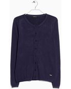 Mango Embossed Polka-Dot Cardigan - Lyst