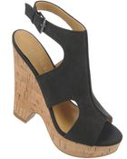 Franco Sarto Glamour Gobi Leather Wedge Sandals - Lyst