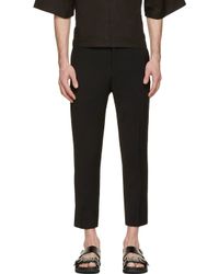 D By D Black Slim Minimal Trousers - Lyst