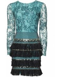 Matthew Williamson Lattice Feather Lace Embroidered Dress - Lyst