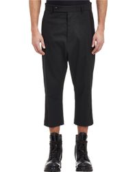 Rick Owens Cropped Tuxedo Trousers - Lyst