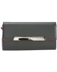 Christian Louboutin Black Leather 'Rougissime' Convertible Clutch - Lyst