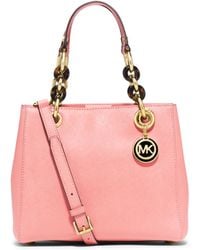 Michael Kors Cynthia Small Leather Satchel - Lyst