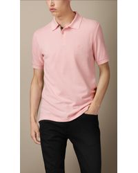 Burberry Check Placket Polo Shirt - Lyst
