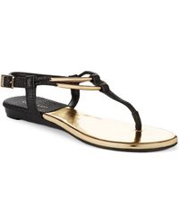 calvin klein black flat sandals