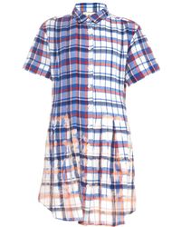 Sea Bleached-Plaid Pleated Dress - Lyst