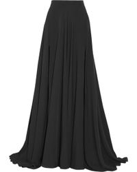 Elie Saab Silk-Crepe Maxi Skirt - Lyst