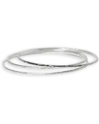 Argento Vivo Hammered Bangles, Set Of 3 - Lyst