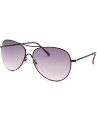 Kenneth Cole Reaction Aviator Black & Purple Sunglasses - Lyst