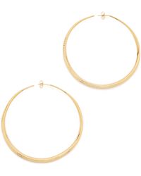 Aurelie Bidermann Engraved Hoop Earrings - Gold - Lyst