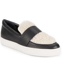 Loeffler Randall Irini Shearling & Leather Slip-On Sneakers - Lyst