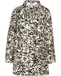 Moschino Flocked Faille Coat - Lyst