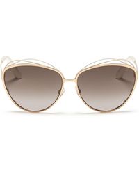 Dior 'Songe' Rubber Twist Brow Bar Metal Sunglasses - Lyst