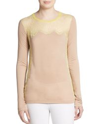 BCBGMAXAZRIA Gabriela Lace-Paneled Top - Lyst