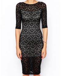 Tfnc Lace Body-Conscious Midi Dress - Lyst
