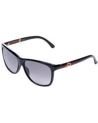 Gucci Black Tortoise 57Mm Sunglasses - Lyst