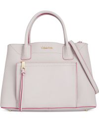 Calvin Klein Shea Saffiano Satchel - Lyst