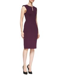J. Mendel Sleeveless Caftan-Neck Sheath Dress - Lyst