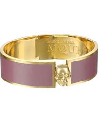Alexander McQueen Skull Button Enamel Cuff 19Mm - Lyst