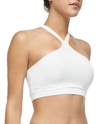 Helmut Lang High-Neck Cut-In Micromodal Bra - Lyst