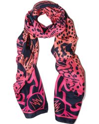 Matthew Williamson Wing Lace Navy Silk Scarf - Lyst