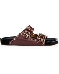 Isabel Marant Lenny Buckle Leather Sandals - Lyst
