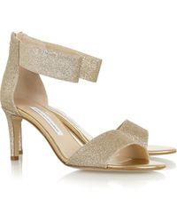 Diane von Furstenberg Kinder Glitter-Finished Leather Sandals - Lyst