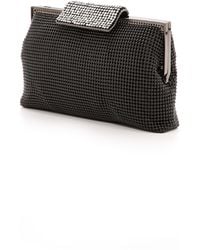 Whiting & Davis Crystal Clasp Clutch - Black - Lyst