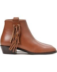 Valentino Rockee Leather Fringe Boot - Lyst