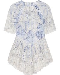 Zimmermann Confetti Embroidered Cotton-Voile Top - Lyst