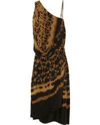 Max Azria Asymmetric Tie-dye Silk Dress - Lyst