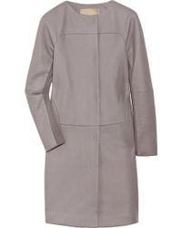 Max Azria Collarless Wool-blend Coat - Lyst